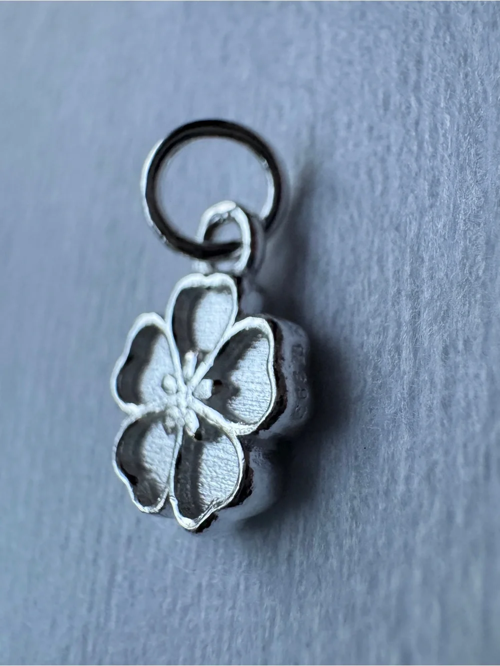 Fine Silver Cherry Flower Blossom Charm Heart Shape Love Bracelet New Stamped